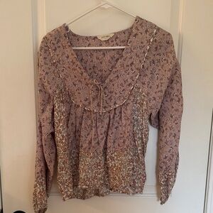 Lucky Brand Mauve Floral Blouse